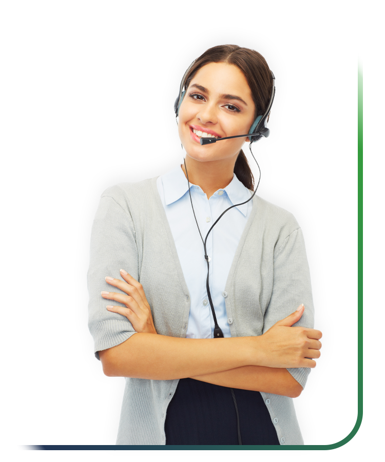 Chica con headset sonriendo
